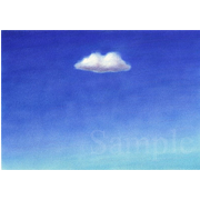 はぐれ雲《色鉛筆》(30cm×21cm)こういうシンプルな絵ほど難しいんですねえ。ぽつんと空に浮かぶはぐれ雲を描きたくて、あれこれ下書きをしました。