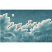 雲海《色鉛筆》(30cm×19cm)なんとなく、夢の中で飛ぶ雲の中というイメージを描きました。