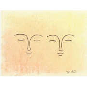 微笑　１《パステル》(32.5cm×25cm)弥勒菩薩を参考にしました。