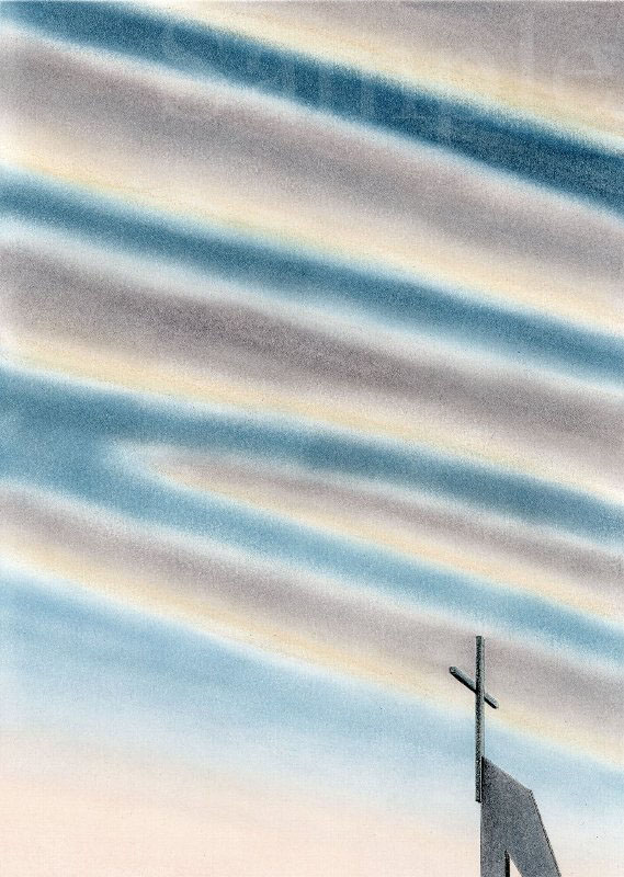 教会　イラスト　色鉛筆