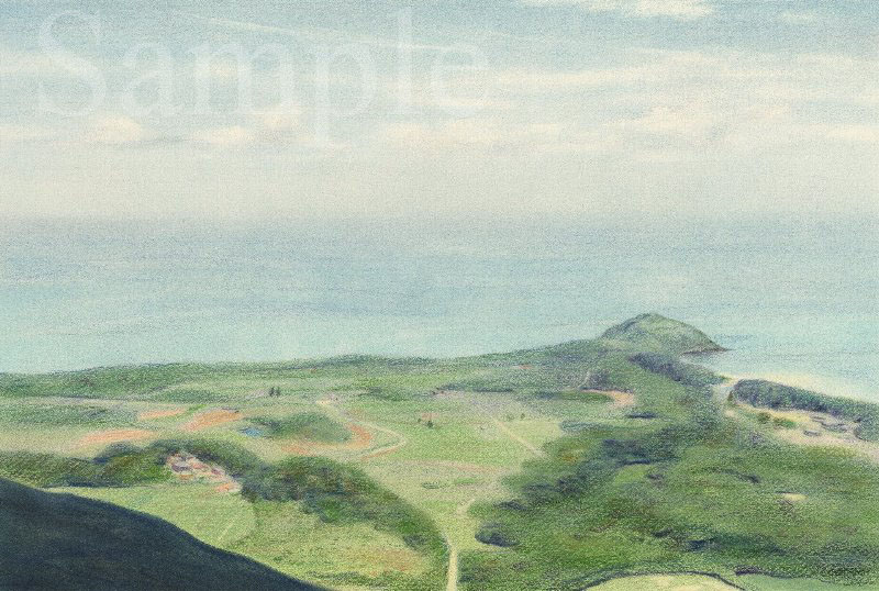 石垣島・マーペ（野底岳）からの眺め　イラスト　色鉛筆