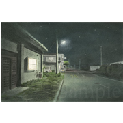 新島の夜（新島）《色鉛筆》(32cm×21cm)2012年夏に初めて訪れた新島。夜は本当に暗くて静かです。