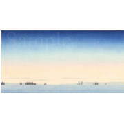 静寂の時《色鉛筆》(30.5cm×15.5cm)この絵はイメージ画として描いたものですが、その後何年もしてから冬の美瑛に行ったら、これと同じような風景がいくらでもありました。