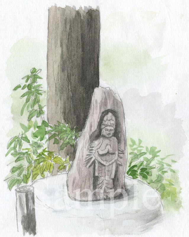 イラスト　透明水彩　「石の唄」のための挿画5