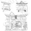 「鳥居は神社への入口」《鉛筆画》 『神社の解剖図鑑』