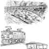 「黒部峡谷鉄道　本線」解説ページ《鉛筆画》