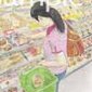 『ファミリーマート店内でパンを選ぶ女性』《色鉛筆》(30cm×22.5cm)