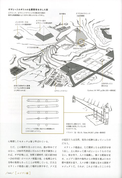 「世界のピラミッド」河江肖剰・佐藤悦夫他編著　ピラミッド建造場所を検討するクフ王や廷臣たち　鉛筆画＋Photoshop