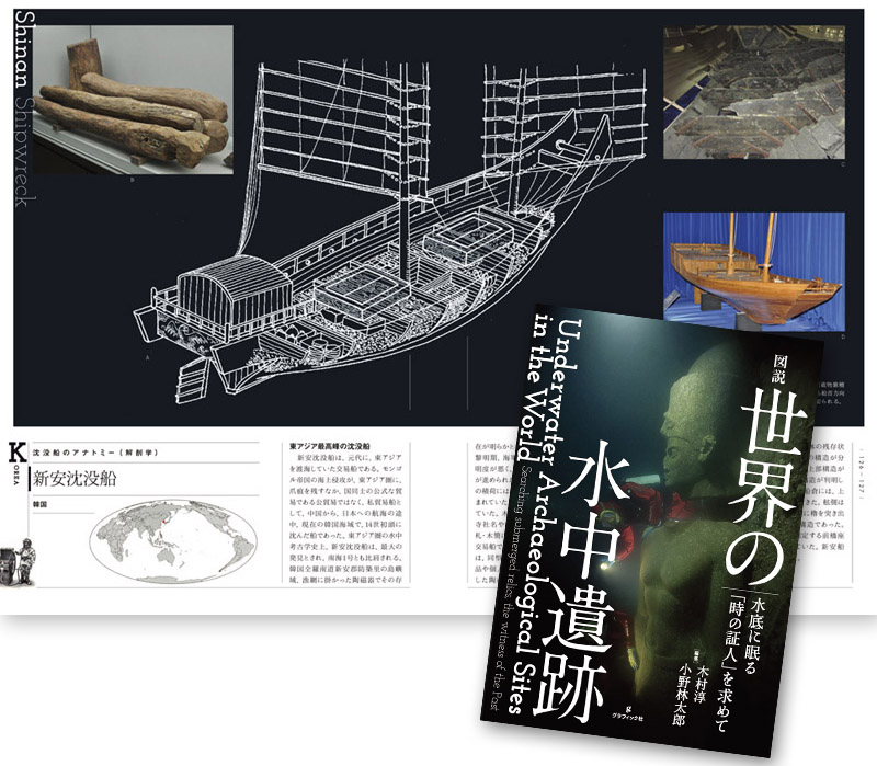 「図説 世界の水中遺跡」グラフィック社刊・小野林太郎/木村淳編著　表紙と掲載例