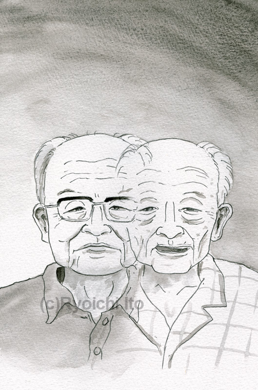 「ある高齢者の豊かな生活　3」　安田衣央　イラスト　透明水彩　集英社　青春と読書