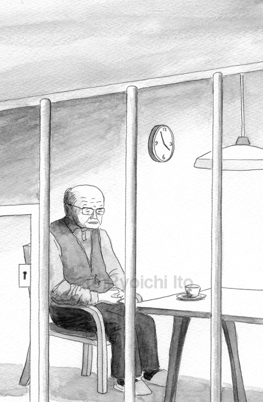 「ある高齢者の豊かな生活　5」　安田衣央　イラスト　透明水彩　集英社　青春と読書