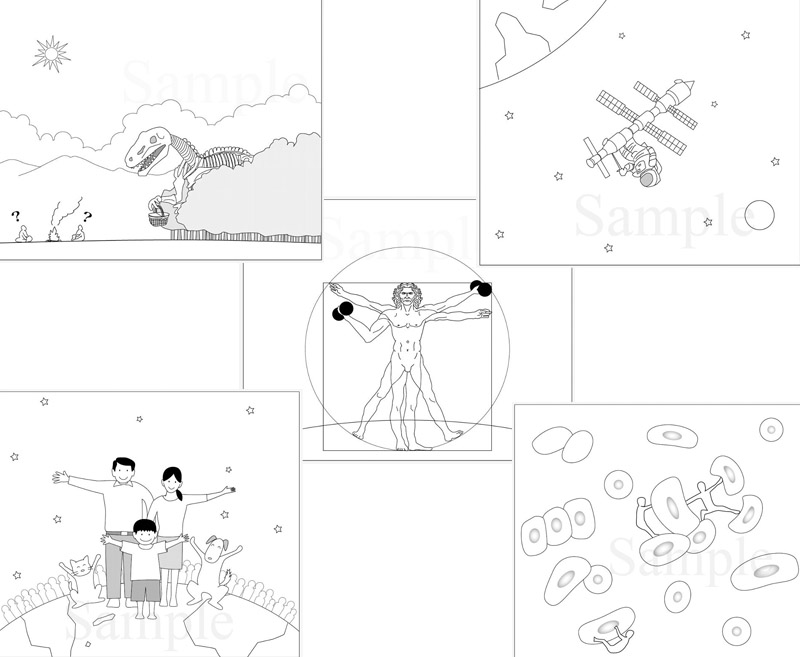 理工学書　挿画１《adobe IllustratorCS5で作成》中学校時代の同級生、山田宏工学博士の初著書の挿画を担当しました。研究者や専門学生向けですこぶる固いので、ホッとするようなイラストを、という依頼でした。コロナ社刊「力学の基礎とバイオメカニクス」山田宏著(2012.4出版　コロナ社)
